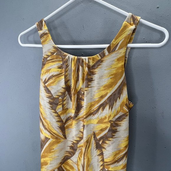 Prana Skypath Dress S Canella Panama Yellow Palm Print Built in Bra NWT - Picture 4 of 7